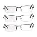 TruVision Readers 3 Pk - Gunmetal Metal Frames and Clear Acrylic Lenses 2.00