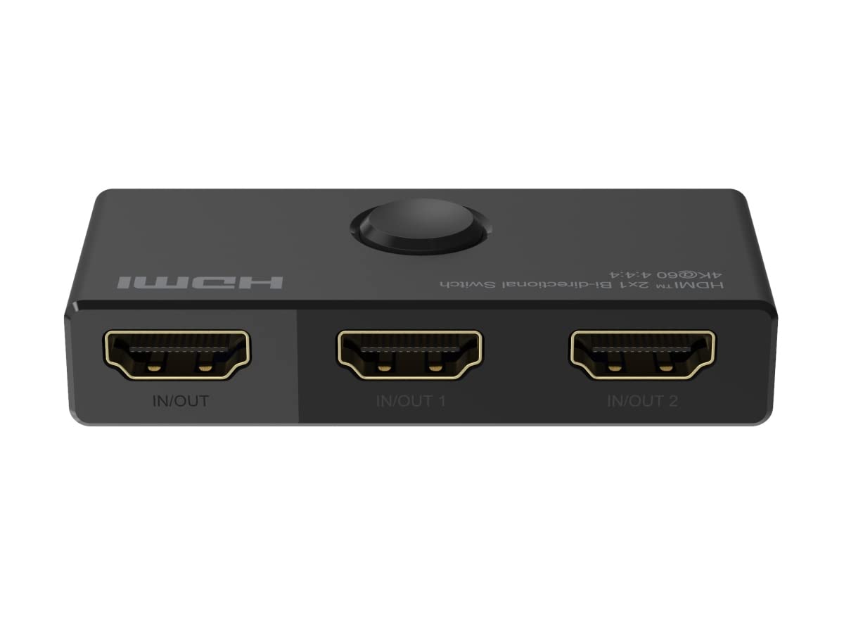 PremiumCord Przełącznik HDMI 2.0, Ultra HD 4K 2160p 60Hz, Full HD 1080p, 3D, 4:4:4 Dwukierunkowy 2-1 lub 1-2, HDCP 2.2, Obudowa z Tworzywa Sztucznego, Kolor Czarny