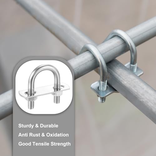 Image of PATIKIL Round U-Bolts, 2 Pcs 0.87 inch(22mm) Inner Width 49mm Length M8 with Nut Plate Washer 304 Stainless Steel Round Bend U-Bolts for Boat Trailer Axle Sailboat