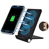 G7 ThinQ Compatible 10W Fast Charge Wireless Charger Folding Pad Stand Adapter [3-Coils] [Black] for LG G7 ThinQ