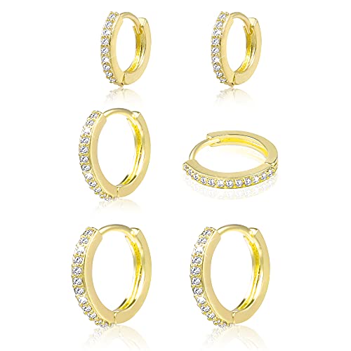 ALEXCRAFT Boucle Oreille Femme Argent 925 Creole Plaqué Or 14K Creoles Acier Inoxydable Ensembles Boucle Boreille Or