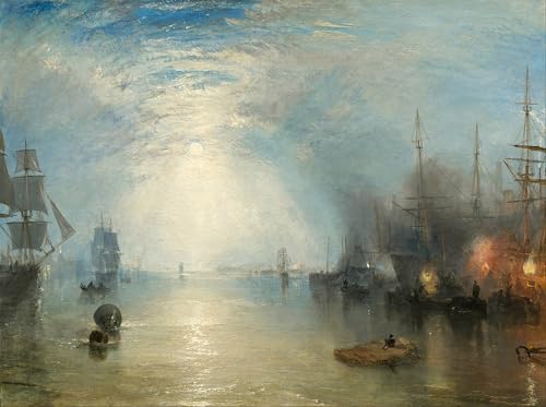 Pinturas famosas cuadro de Turner Keelmen Heaving in Coals pintura decorativa sala de estar 60x90