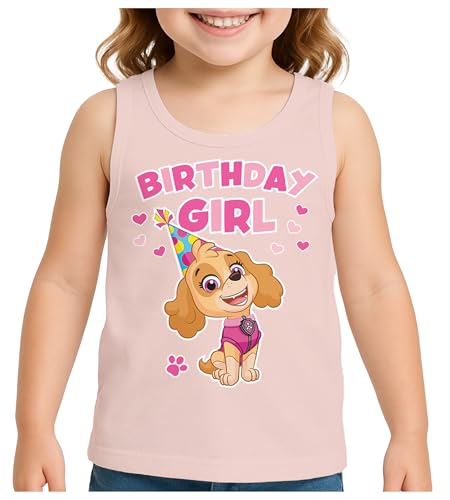 Skye Birthday Girl Tank Top | 2nd 3rd 4th 5th Birthday Gift for Toddler Paw Patrol Fans - Summer Sleeveless Shirt 5T Light Pink