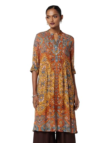 Image of BIBA Women Viscose Straight Printed Kurti