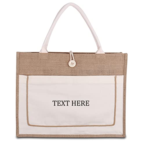 Sinseike Personalisierte Jute Einkaufstaschen...