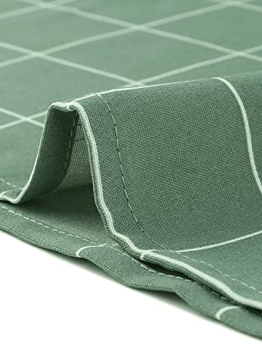 Allegra K Women's Bow-Tie Neck Blouse Office Work Checks Shirt Tops Medium Green #TOP5