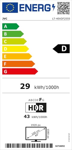 JVC Fernseher 40 Zoll Smart TV VIDAA Full HD HDR Fernseher mit 100 cm Bildschirmdiagonale und integriertem Triple-Tuner, LED TV LT-40VDF2555 (2026) JVC Fernseher 40 Zoll Smart TV VIDAA Full HD HDR Fernseher mit 100 cm Bildschirmdiagonale und integriertem Triple-Tuner, LED TV LT-40VDF2555 (2026)