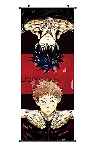 CoolChange Grand Poster en Rouleau | Kakemono de Jujutsu Kaisen Fait de Tissu | 100x40cm | Motiv: Yuji & Megumi