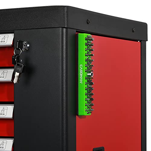 Image of CASOMAN 1 /4 inch Hex Bit Organizer with Magnetic Base - Green, 43 Hole Bit Organizer with Strong Magnetic Base, Magnetic Bit Organizer for Your Specialty