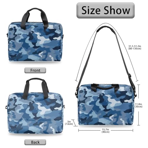 Maletín para portátil patrón camuflaje azul 16 pulg miniatura 5