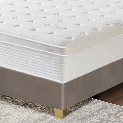 Greaton, Suede Upholstered Bed Frame, Decorative Attractive Headboard, Long Lasting Durable, Includes 3 Color Legs to Choose Gold, Silver and Black, 48-Inch, Taupe by Greaton - Image 5