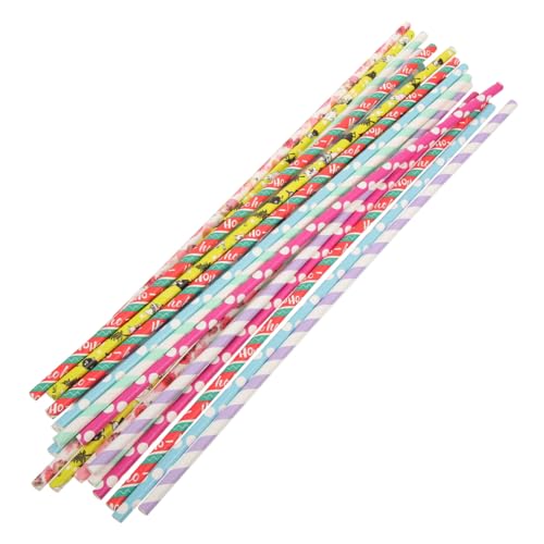 Alipis 50pièces Bâtonnets Papier pour Barbe à Papa Supports pour Guimauves Et Bonbons Multicolores pour Et Fêtes