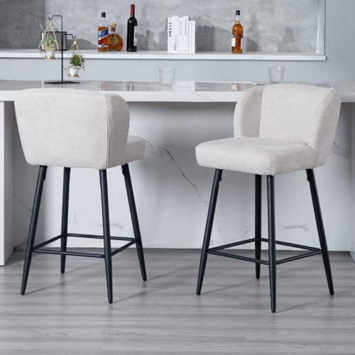 Chairus Juego de 2 Taburetes de Bar Moderno Altos de Cocina con Respaldo y Reposapiés Sillas