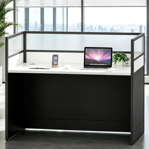 Office Cubicle Desk with Cable Management for Home Office (1 Pers...