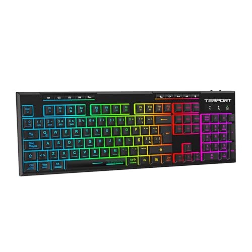 TERPORT Teclado Membrana Inalámbrico Español,...