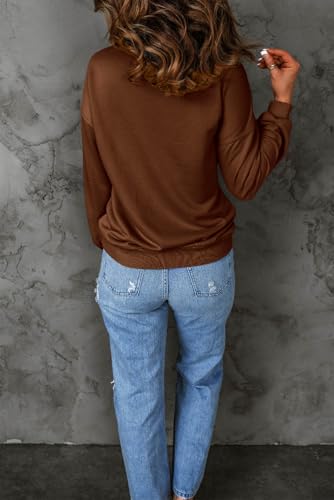 Image of PRETTYGARDEN Women's Casual Long Sleeve Zipper Sweatshirt Drawstring Loose Quarter Zip Pullover Tops with Pockets
