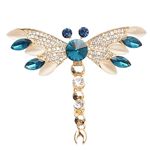 Blue Crystal Rhinestone Dragonfly Tassel Brooch For Women Girls #TOP6