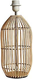 MiniSun Contemporary Large Matt Black Rattan Cylinder Table Lamp Base