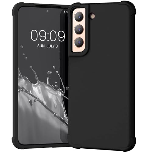 KIOMY Black Case for Samsung Galaxy S21 5G Airbag Corners Shockproof Bumper Protective Phone Cover Flexible TPU