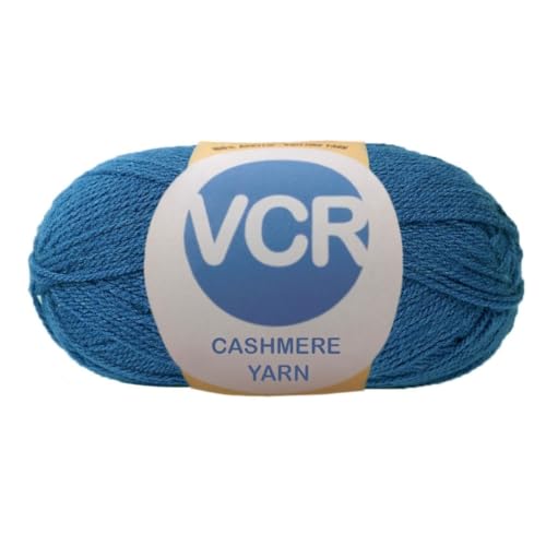 Image of VCR Classic Blue Cashmere Knitting Yarn, 100 Grams Hank, 265 Meters Length, Acrylic 75% and Nylon 25%, Soft Crosia Thread for Crochet and Knitting, Suitable for Sweaters, Pullovers and Jackets