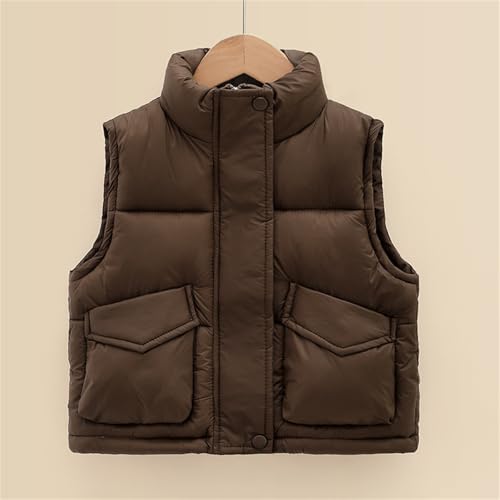 Boys Girls Warm Puffer Vest Puffy Sleeveless Mock Neck Jacket Pockets Lightweight Zip Up Winter Thick Warm2