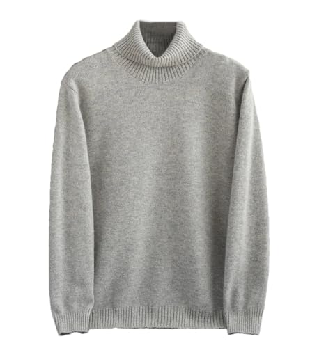 Pure Cashmere Men Turtleneck Sweater Thick Warm Long Sleeve Pullover