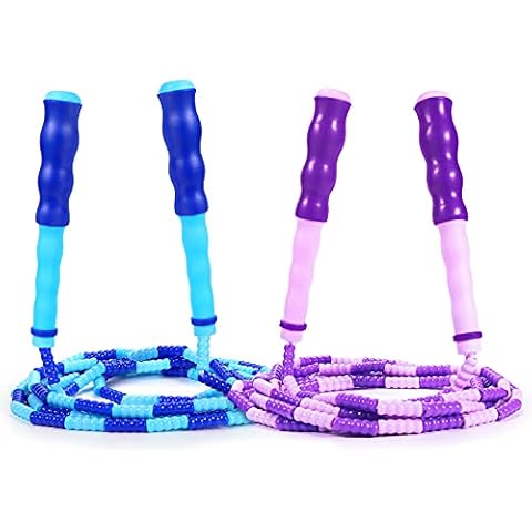 Supertrip Jump Rope Kids-Soft Beaded Skipping Rope Adjustable Tangle-Free Segmented Jumping Rope for Children and Students Cover