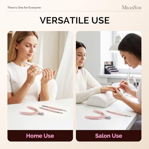 Image of Melodysusie 2Pcs Cuticle Pusher Set, with Dual-Ended Cuticle Pusher and Nail Polish Scraper, Stainless Steel Cuticle Remover Set, Pedicure Manicure Tools for Home Salon