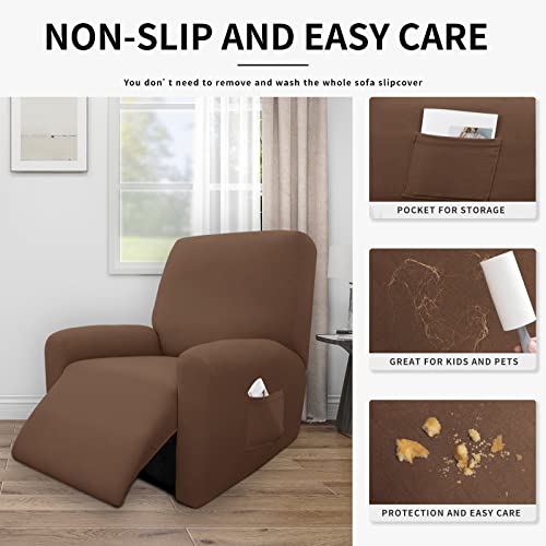 Image of Easy-Going 4 Pieces Waterproof Recliner Chair Slipcover Washable
