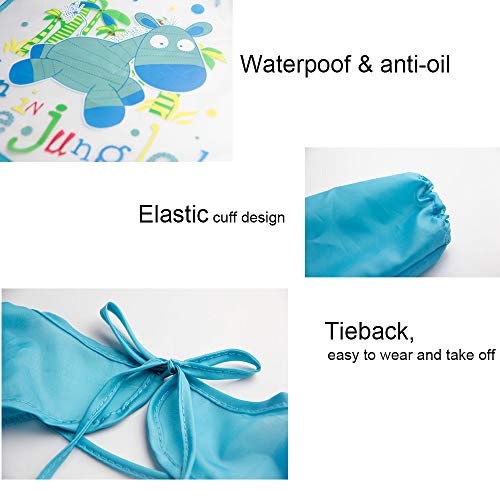 Echodone EO-CAS-H01 4 Packs Waterproof Children'S Art Smock Kids Painting Aprons Long Sleeve Smock thumb #2