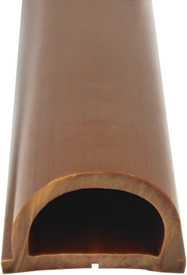 Floor Cord Cover Garage Anti-Stress Anti-Stepping Soft PVC Floor Cable Protector, Easy to Cut Cord Cover Floor, Cord Cavity-1.5 * 0.7cm/0.6 * 0.3inches (Color : Brown, Size : 1M)