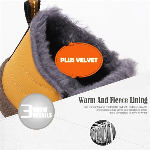 Men's Waterproof Warm Plush Lined Outdoor Snow Ankle Boots, Winter Boots For Man Waterproof Snow Anti-Slip4
