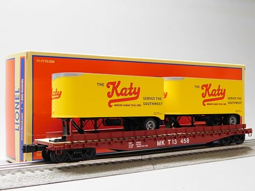LIONEL MKT Katy 50' TOFC FLATCAR W/2 20' Trailers O Gauge 2426720 New