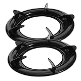 HIAKDOFT Soporte Redondo para Quemadores Cocina Gas en Hierro Negro, 2piezas, Fácil de Instalar para Evitar Deslizamientos en Cocina Doméstica