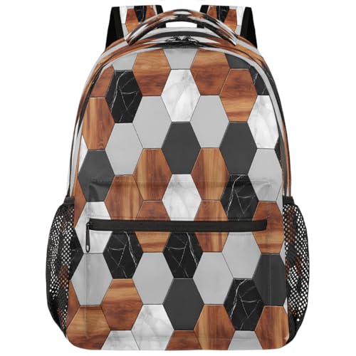 Mochila escolar para estudiantes con diseño geométrico y espacio de laptop 15.6 pulgadas