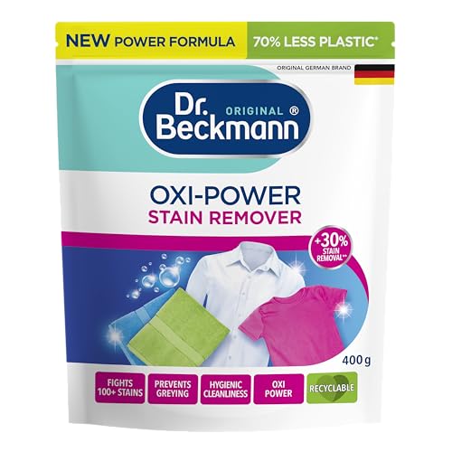 Image of Dr. Beckmann Oxi Power Stain Remover For Clothes Flights 100+ Stains, Prevent Greying, Ensure Hygiene & Cleanliness | Powerful Formula for Brighter, New-Looking Garments, 400g