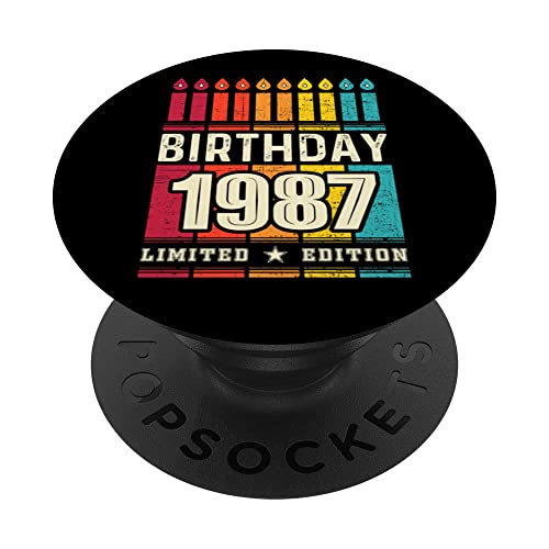1987 Popsocket para teléfono edición limitada 1987 cumpleaños 1987 PopSockets PopGrip Intercambiable