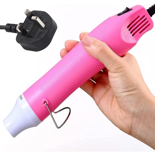 TOPIND Mini Heat Gun, 300W Portable Epoxy Resin Hot Air Gun with 40 Inchs Power Cord for DIY and Crafts (Pink)