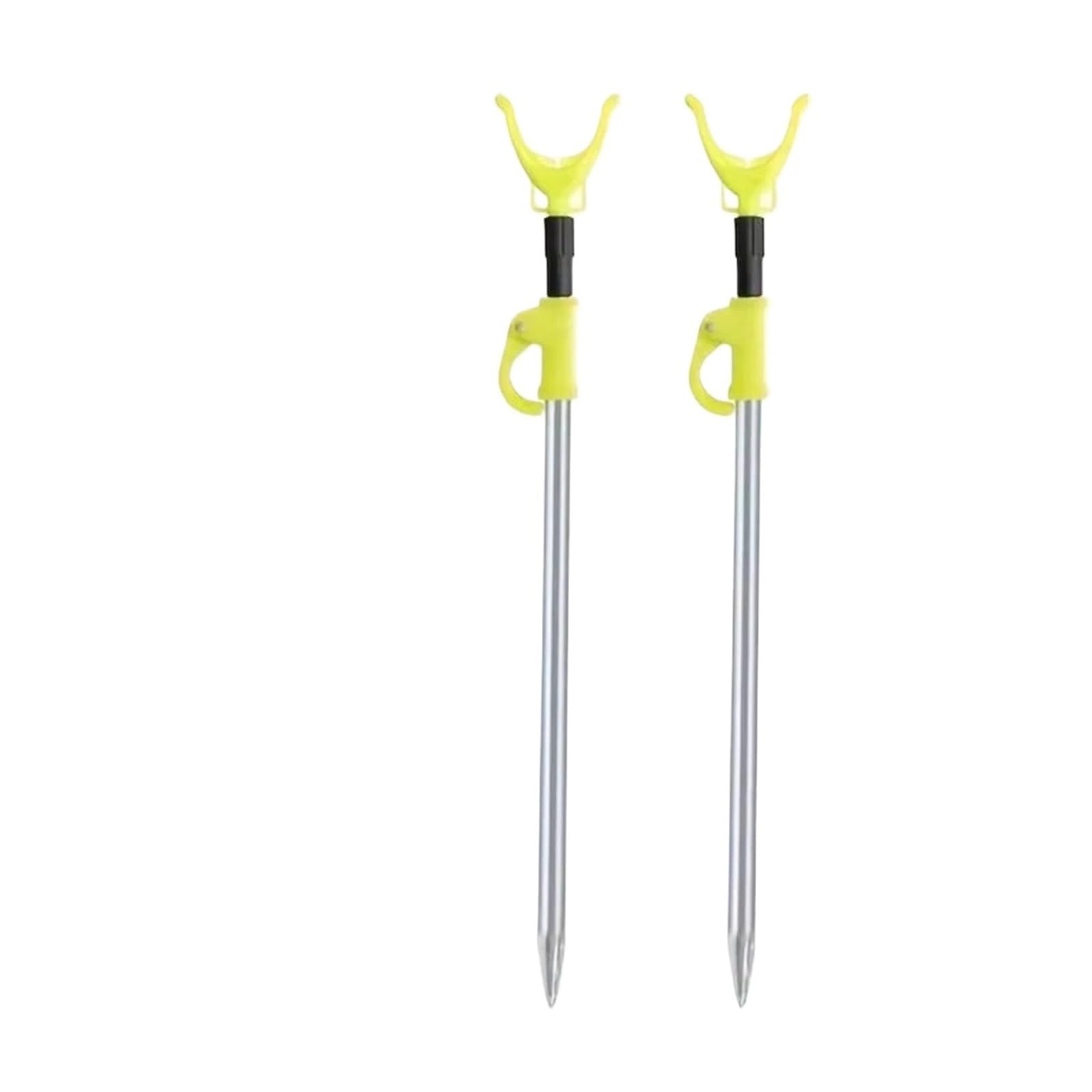 FVDZRFIE Fishing Rod Rest Telescopic Fishing Rod Holder Rest, Y Stand With Ground Spike, Portable Pole For Bank Shore La(Yellow 2pcs)