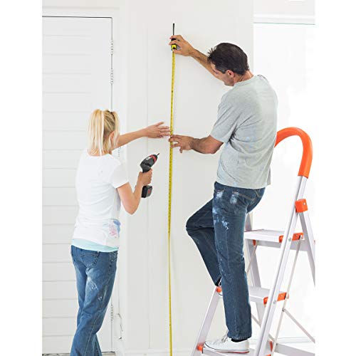Giantex 3 Step Ladder Folding, Aluminum Step Stool Ladder w/Anti-Slip Handgrip and Wide Pedal, 330 lbs Load Capacity Platform Step Stool for Home, Garden and Office