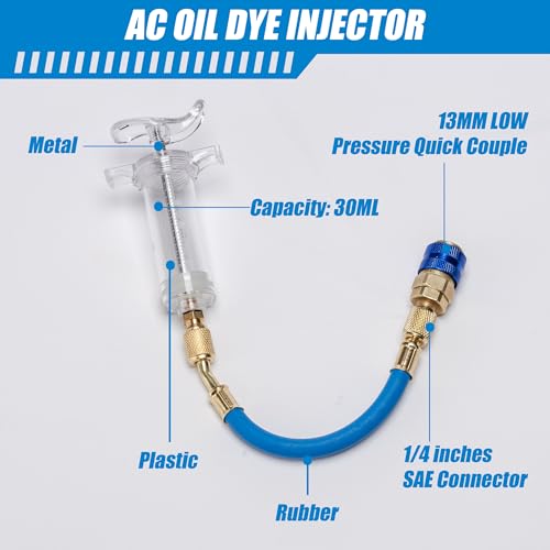 Kit manual de inyector de aceite y tinte para compresor AC 30ml miniatura 3