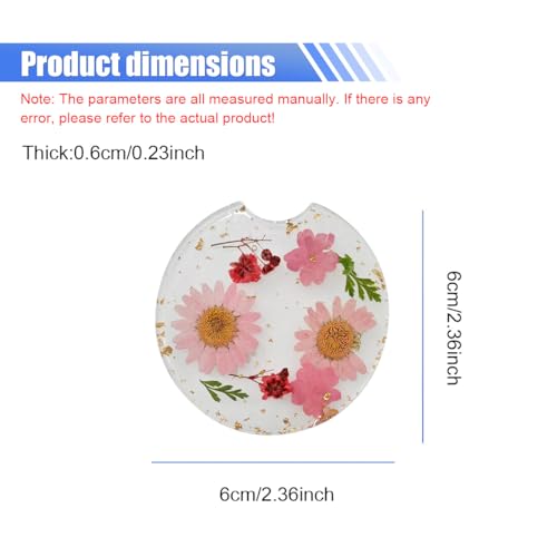 Portavasos para carro con diseño de flor rosa 2 piezas miniatura 2