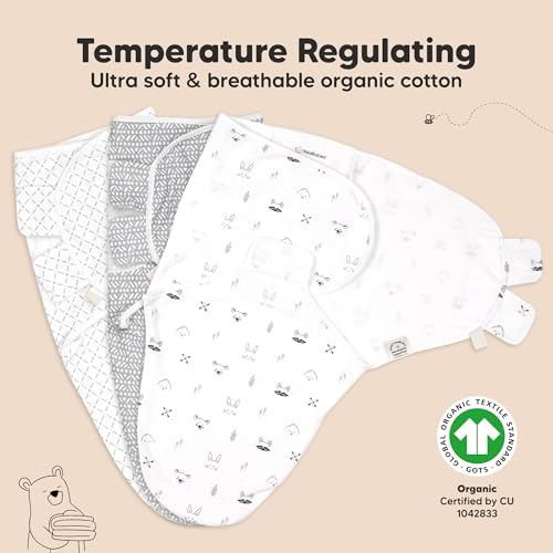 Image of KeaBabies 3-Pack Organic Baby Swaddles for Newborns, Infant (Nordic, 3-6M) | Baby Girls, Boys, Soft Organic Cotton, Newborn Swaddle Sleep Sack, Nursery Swaddling Blankets