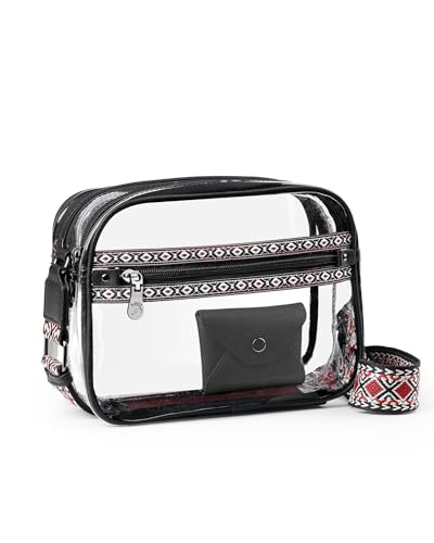 Image of FADEON Clear Bag for Stadium Events, Clear Crossbody Bag, Transparent Purse | Double-Zipper Clear Crossbody Meets 12 inchx12 inchx6 inch Stadium, Reinforced Straps, Waterproof for Concerts, Sports & Festivals