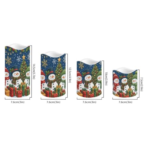 Image of Snowman Gift Flameless LED Candles Set of 4