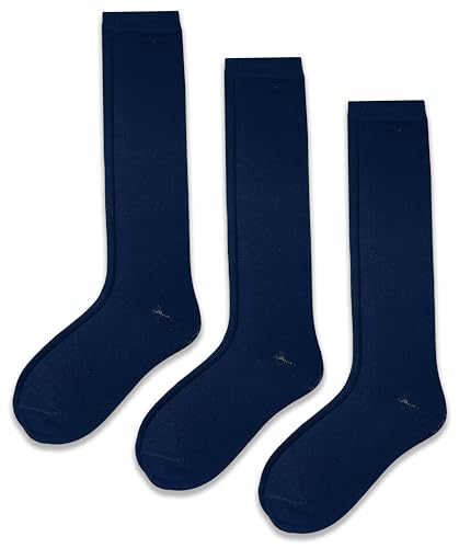 Image of RC. ROYAL CLASS Girls Organic Cotton Solid Soft Knee Length School /Uniform /Formal /Casual Socks for Girls (Pack of 3 Pairs)