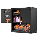 INTERGREAT Metal Wall Cabinet, Locking Wall Cabinets with Doors and Adjustable Shelves, 32' W x 31' H Wall Mounted Storage Cabinet for Garage, Warehouse, Bathroom, Kitchen, Black