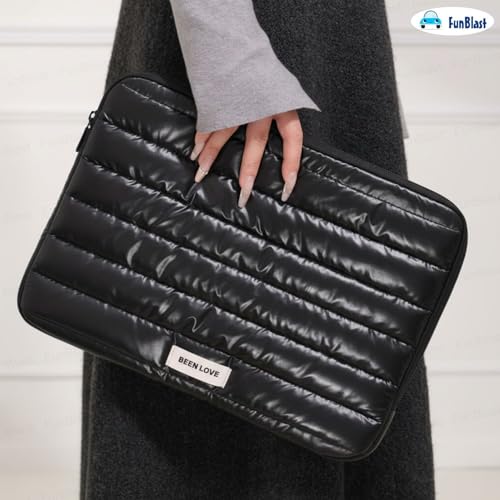 Image of FunBlast Padded Laptop Cover Bag - Laptop Sleeve Bag, Multifunctional Shockproof, Waterproof Laptop Case, 14 Inches Business Bags for Business, Travel, College (Black)