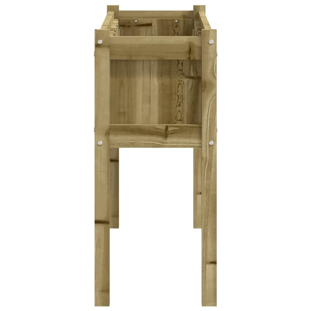 Fioriera con gambe, in legno di pino impregnato in autoclave, 110 x 31 x 70 cm, resistente alle intemperie, per balcone, terrazza, giardino, interni ed esterni, con drenaggio e serbatoio