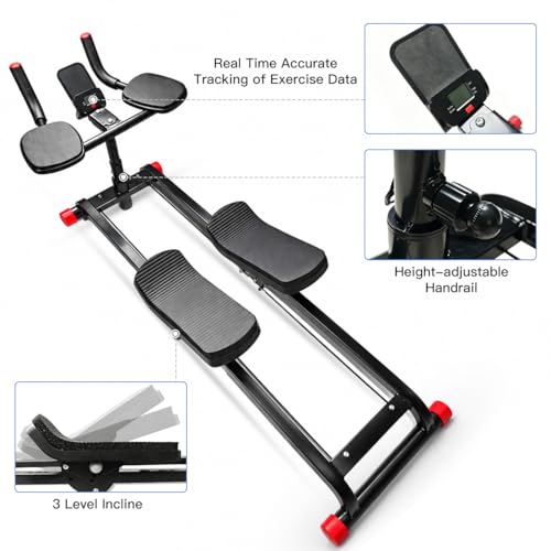 Image of Spine Twist Stretcher, Crawling Workout Machine - Full Body Low-Impact Cardio Machine with Adjustable Hand Grips for Home & Gym, Abdominal, Waist and Core Training, Up to 330lb Capacity